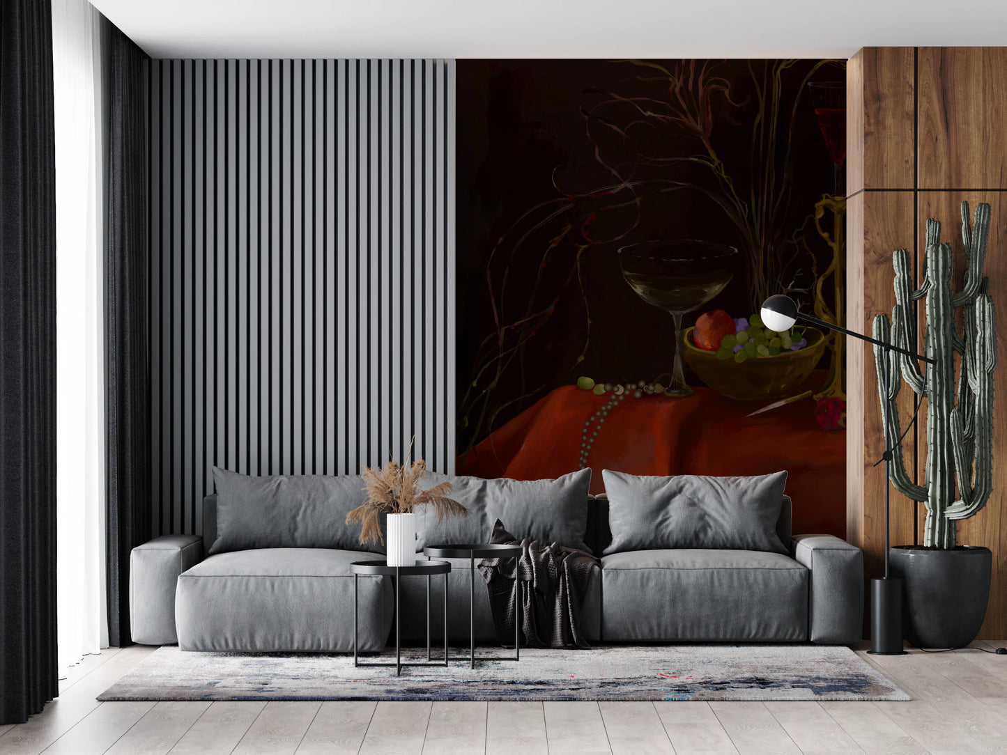 Stimmungsvolles Wandbild im Vintage-Barock-Stillleben