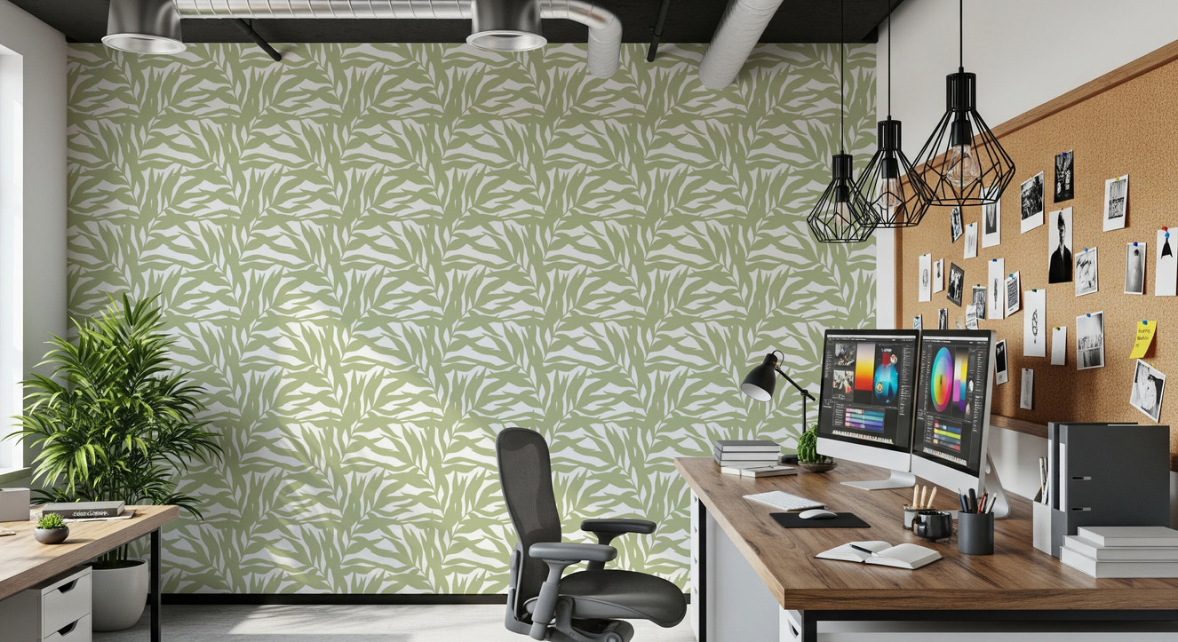 Carta da parati con foglie di salvia serena