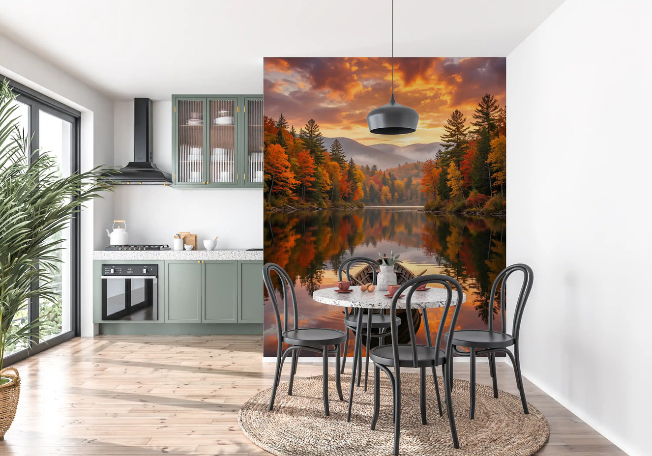 Autumn Lake Serenity Wall Mural
