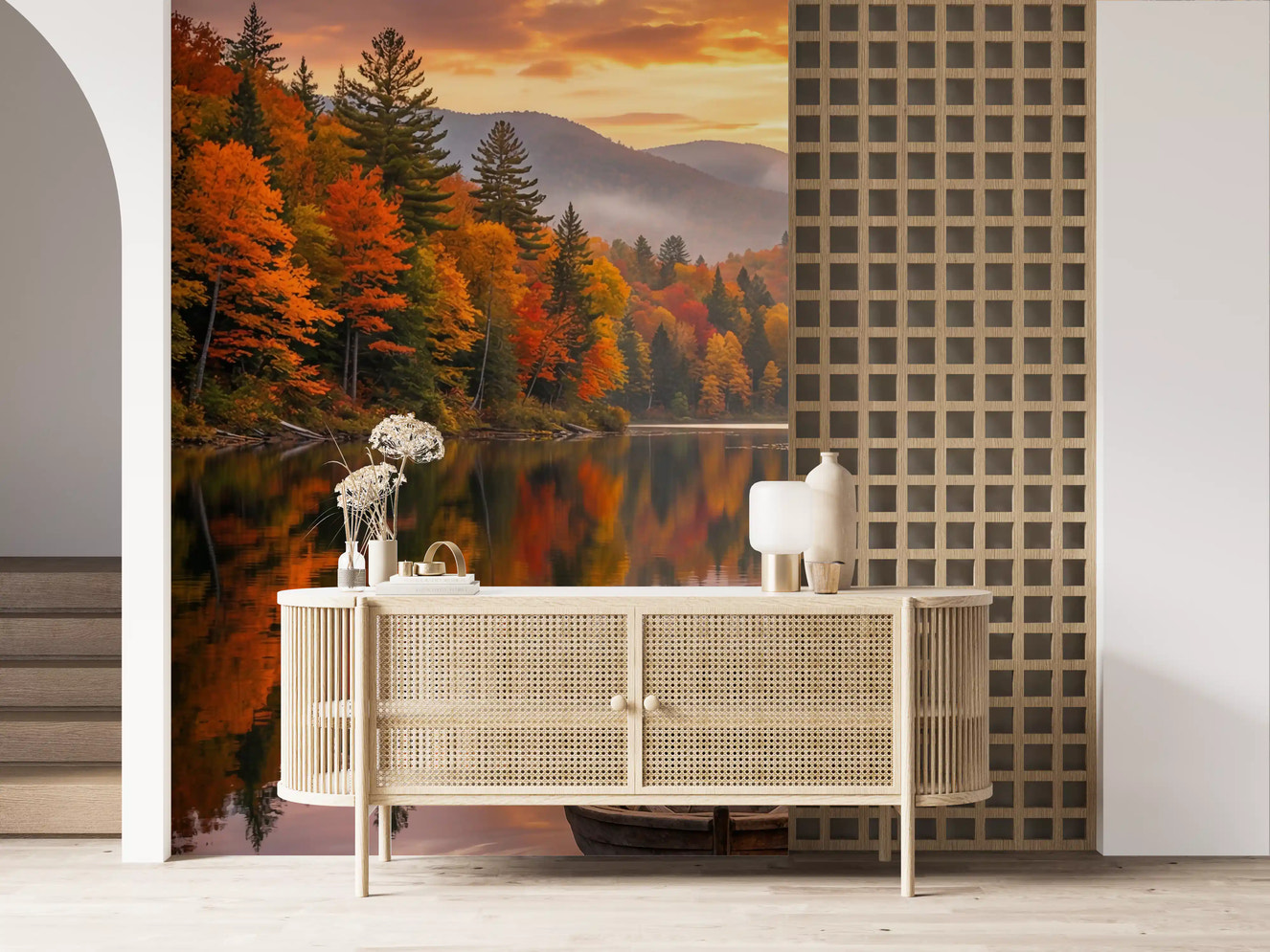 Autumn Lake Serenity Wall Mural