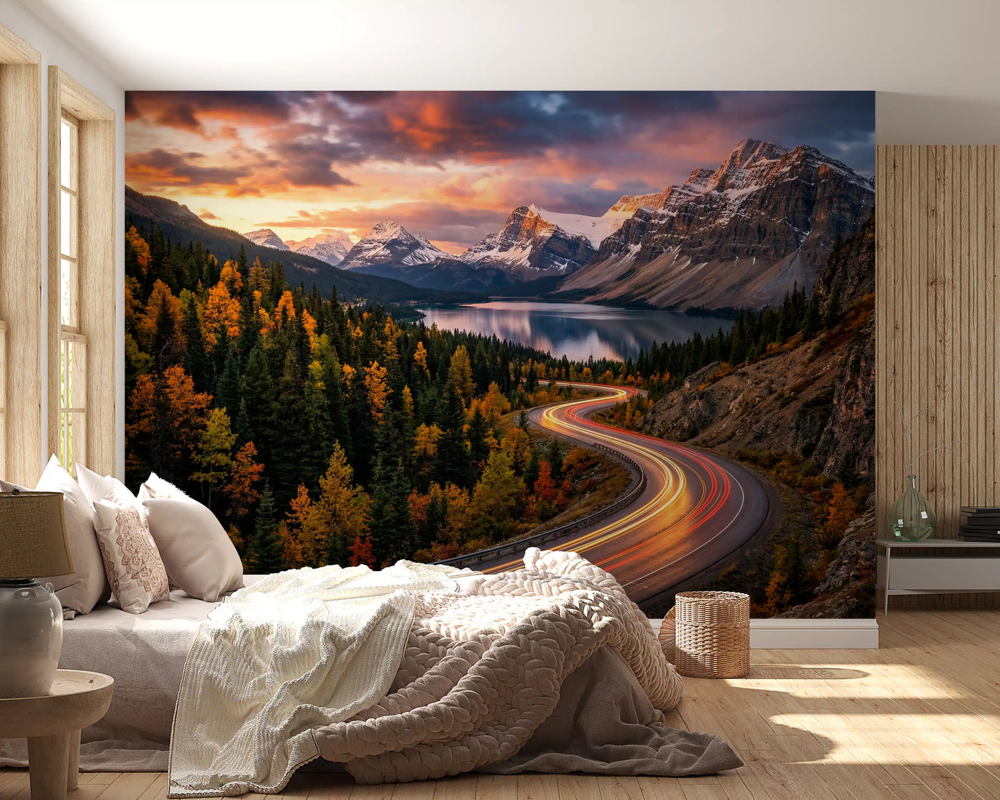 Alpine Sunset Drive Wall Mural
