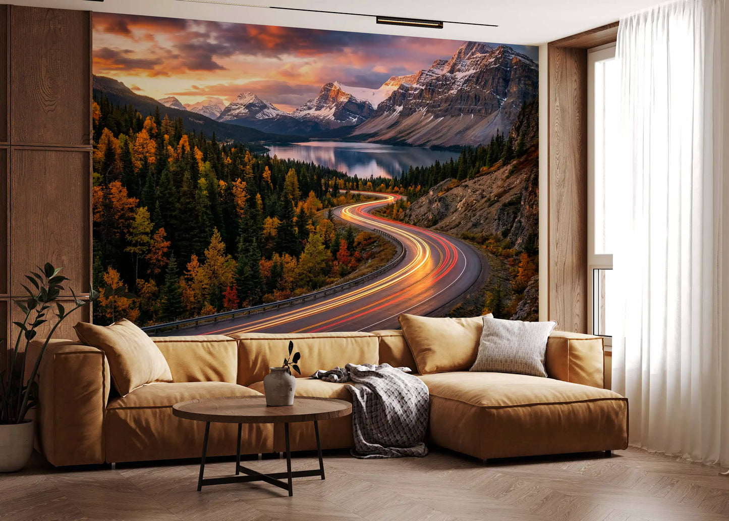 Alpine Sunset Drive Wall Mural