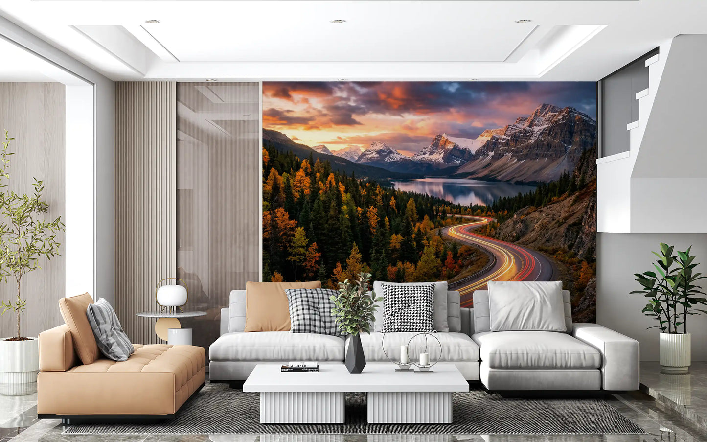 Alpine Sunset Drive Wall Mural