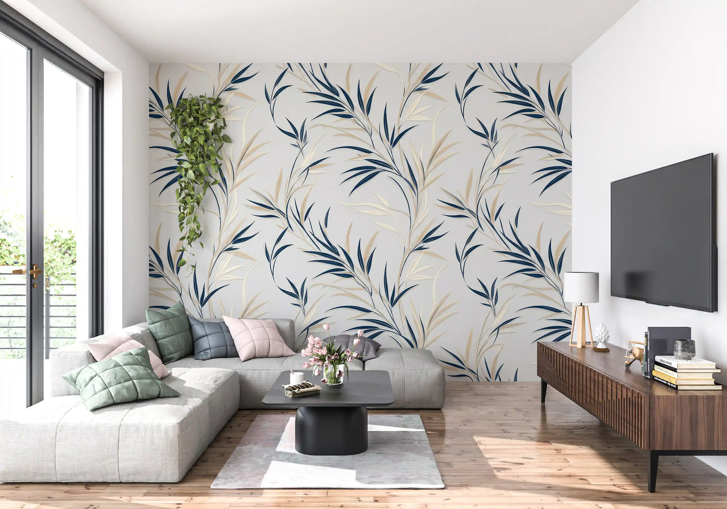 Fresque murale « Sérénité du balancement des feuilles »