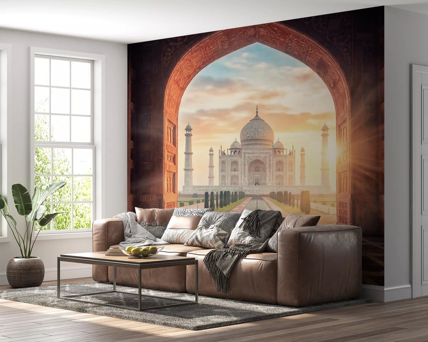 Gateway to Grandeur: Taj Mahal at Golden Hour Wall Mural