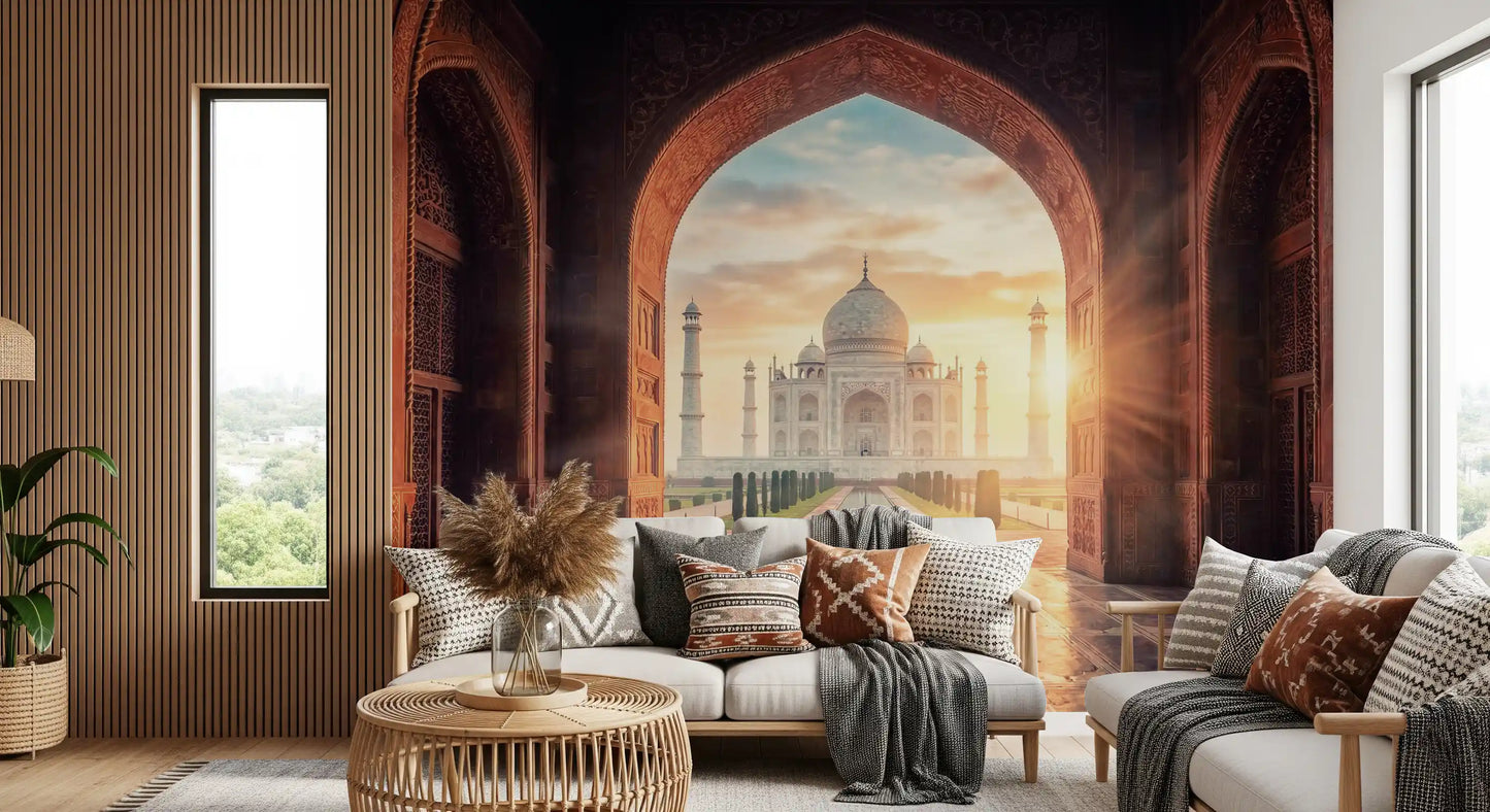 Gateway to Grandeur: Taj Mahal at Golden Hour Wall Mural
