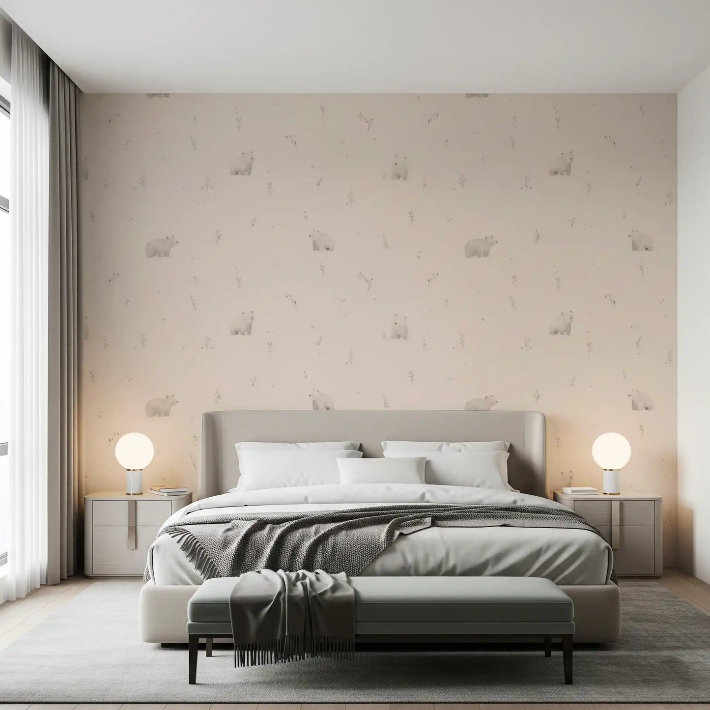 Gentle Bear Meadow Wallpaper⁠