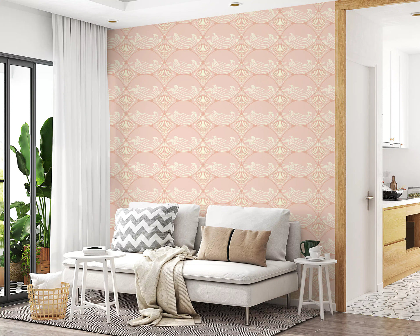 Papier peint Sérénité des coquillages et vagues