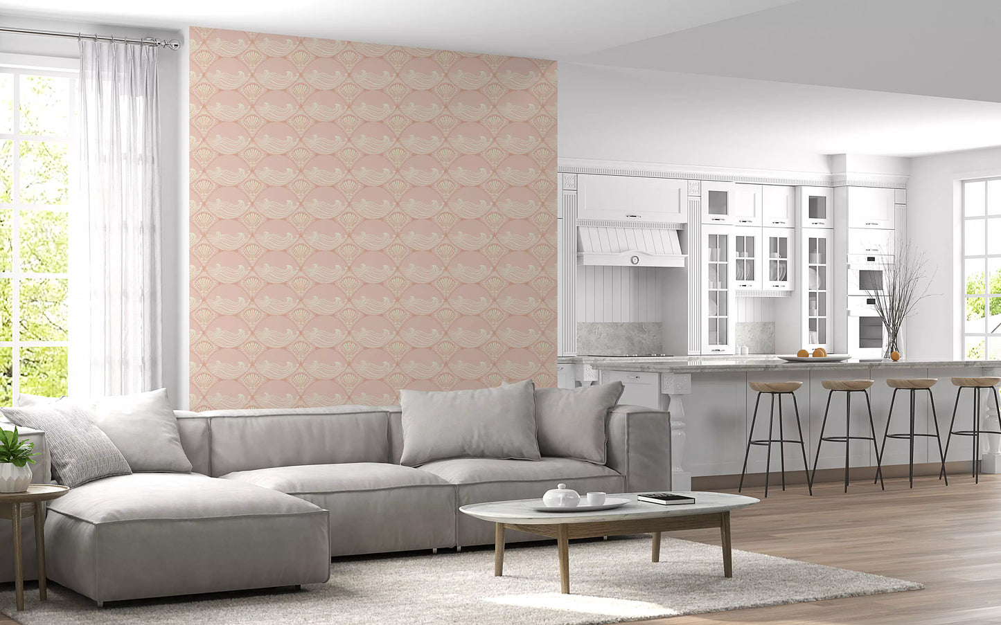 Papier peint Sérénité des coquillages et vagues