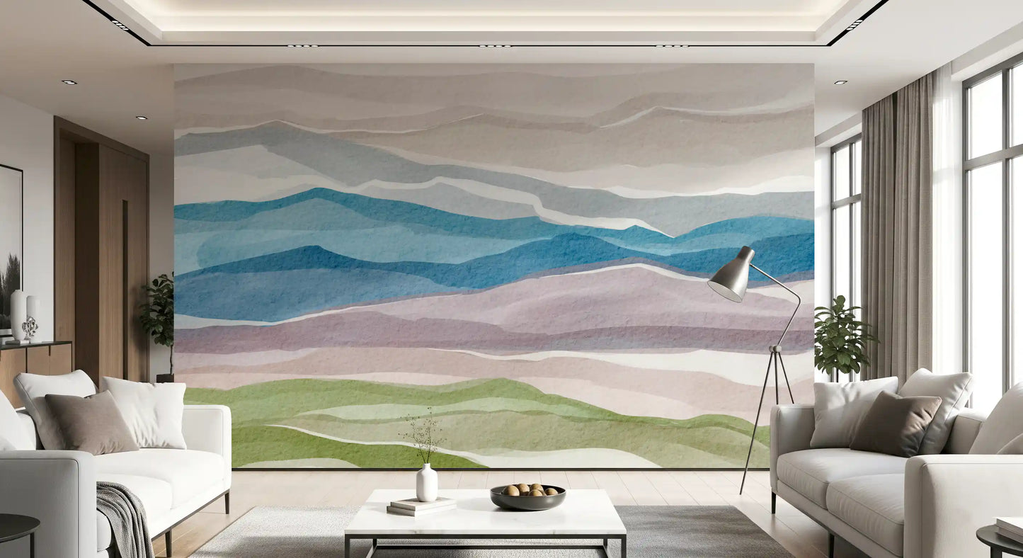 Serene Layered Horizons Wall Mural