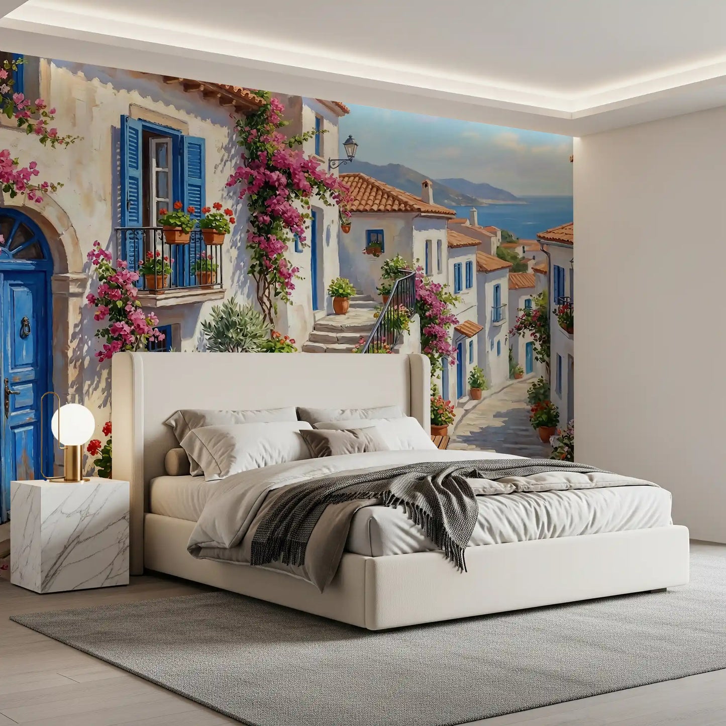 Cobalt & Bougainvillea Dreams Wall Mural