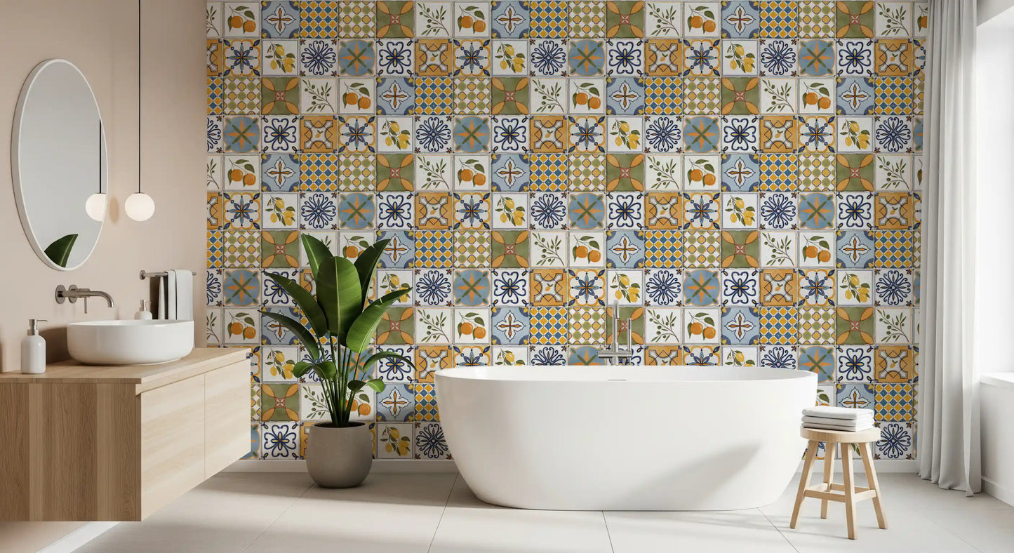 Middelhavs Majolica Fliser Tapet