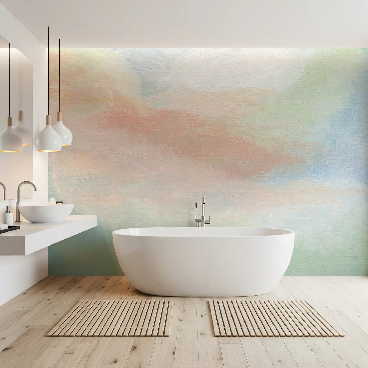 Ethereal Brushstroke Hues Wall Mural