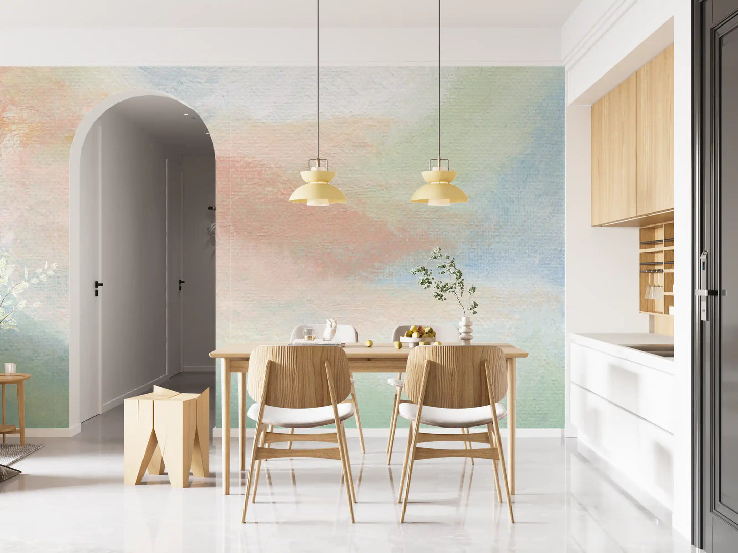Ethereal Brushstroke Hues Wall Mural