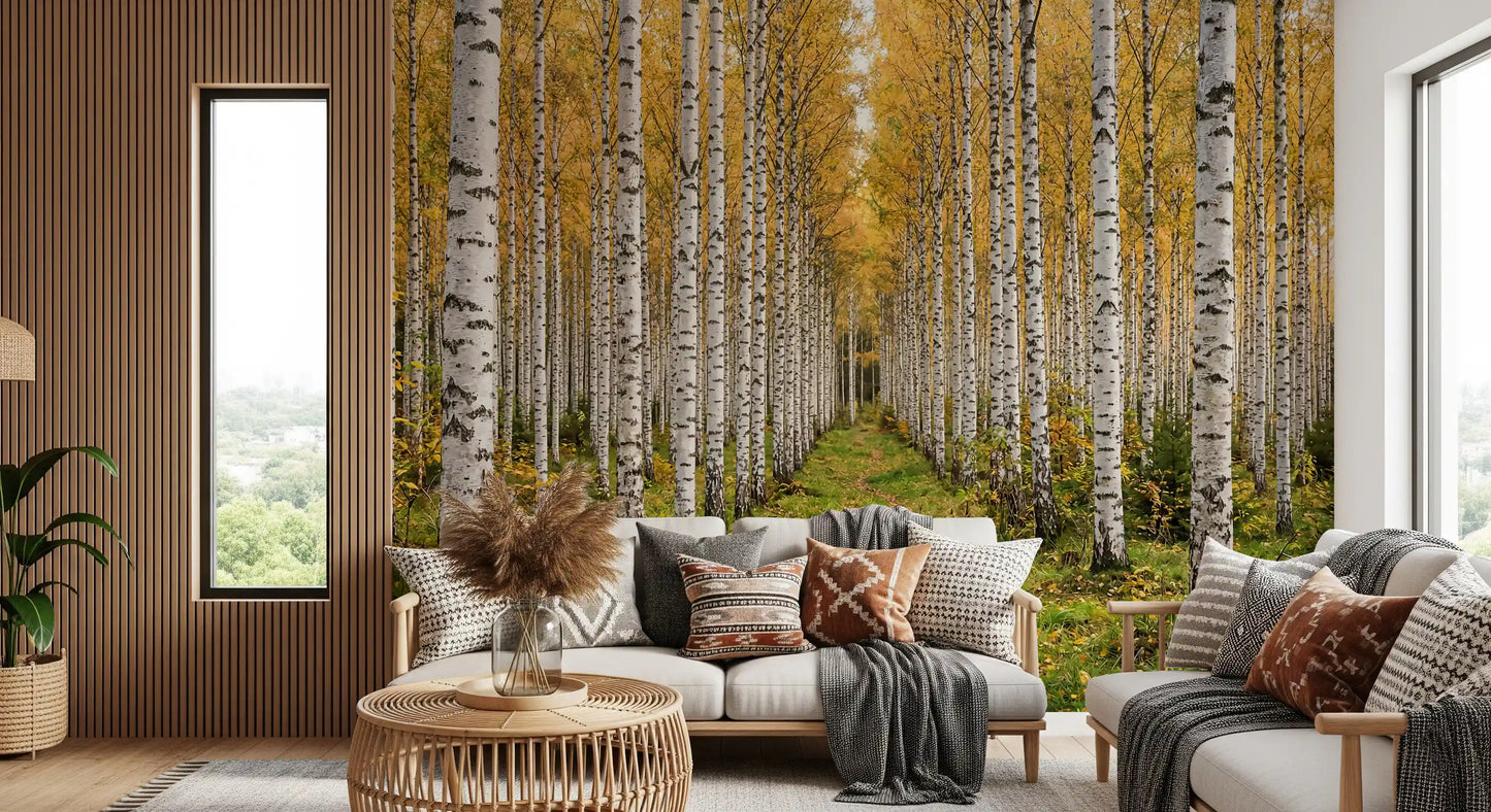 Efterårs Birk Haven Vægmaleri