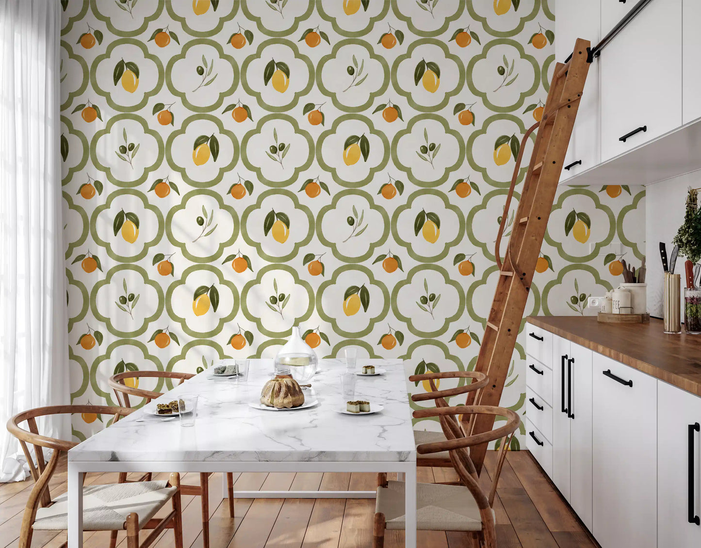 Välimeren sadonkorjuuta käsittelevä tapetti