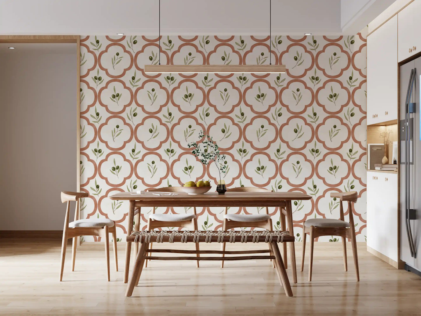 Behang met mediterrane olijven