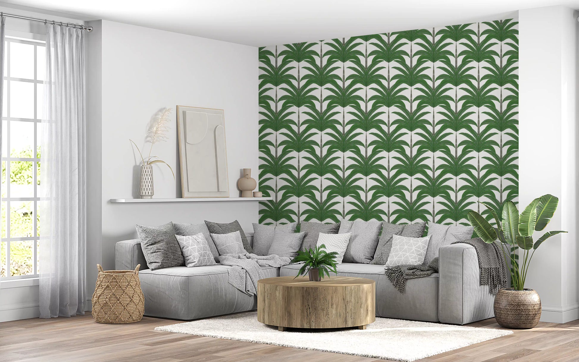 Refresh your home office background with this Tropical Frond Rhythm wallpaper.