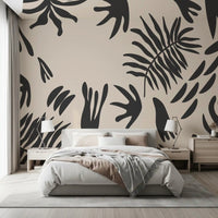 Botanical fern wall mural creating a calm Bedroom feature 