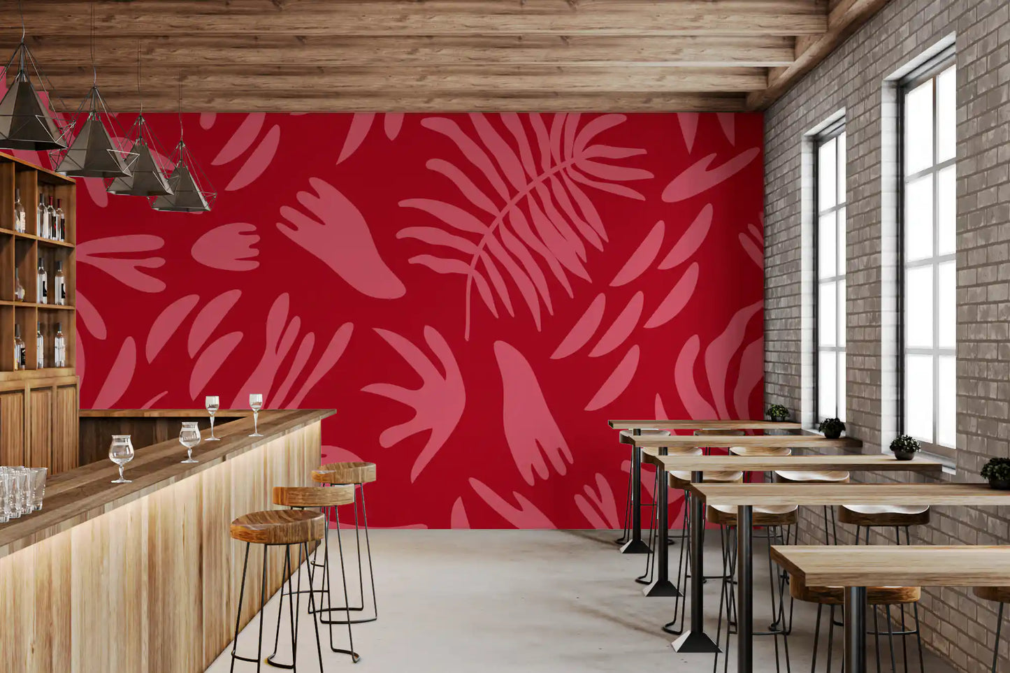 Fototapeta Crimson Botanical Dance