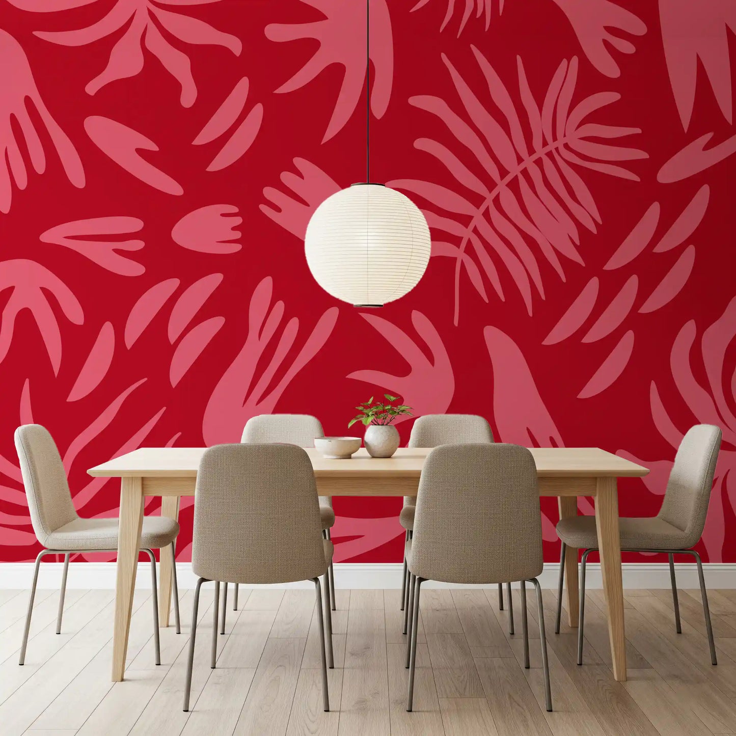 Fototapeta Crimson Botanical Dance