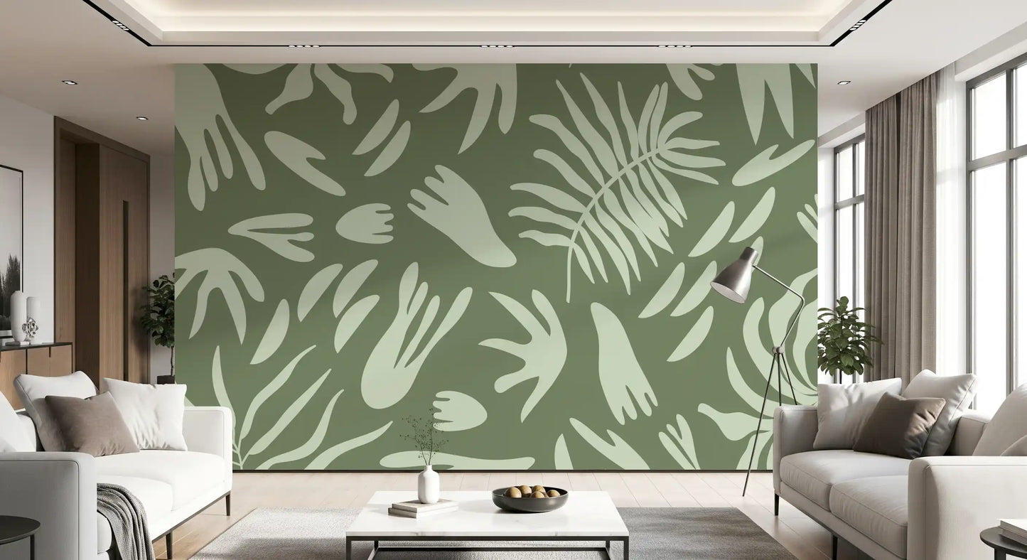 Fresque murale Organic Green Flow
