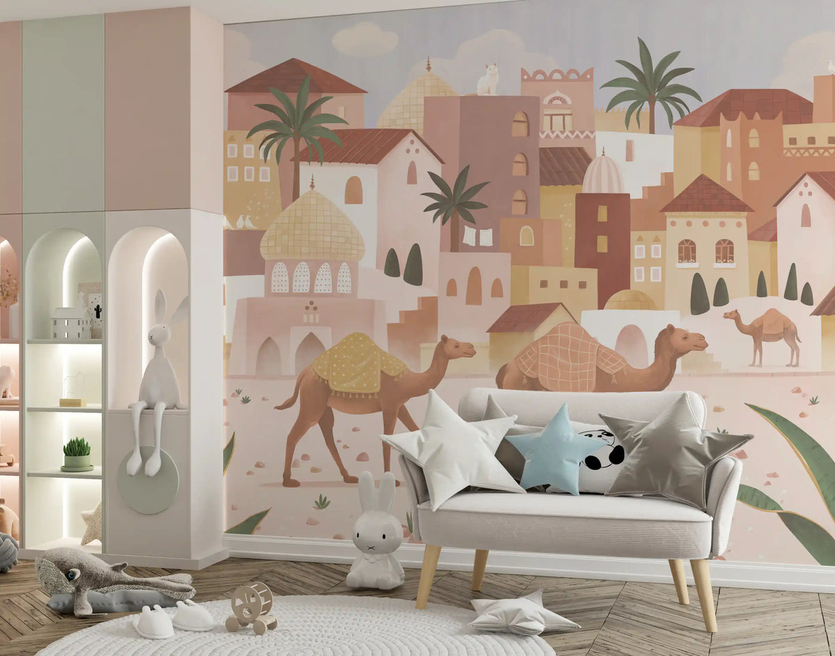 Desert Cityscape Charm - Desert Dreams Wall Mural
