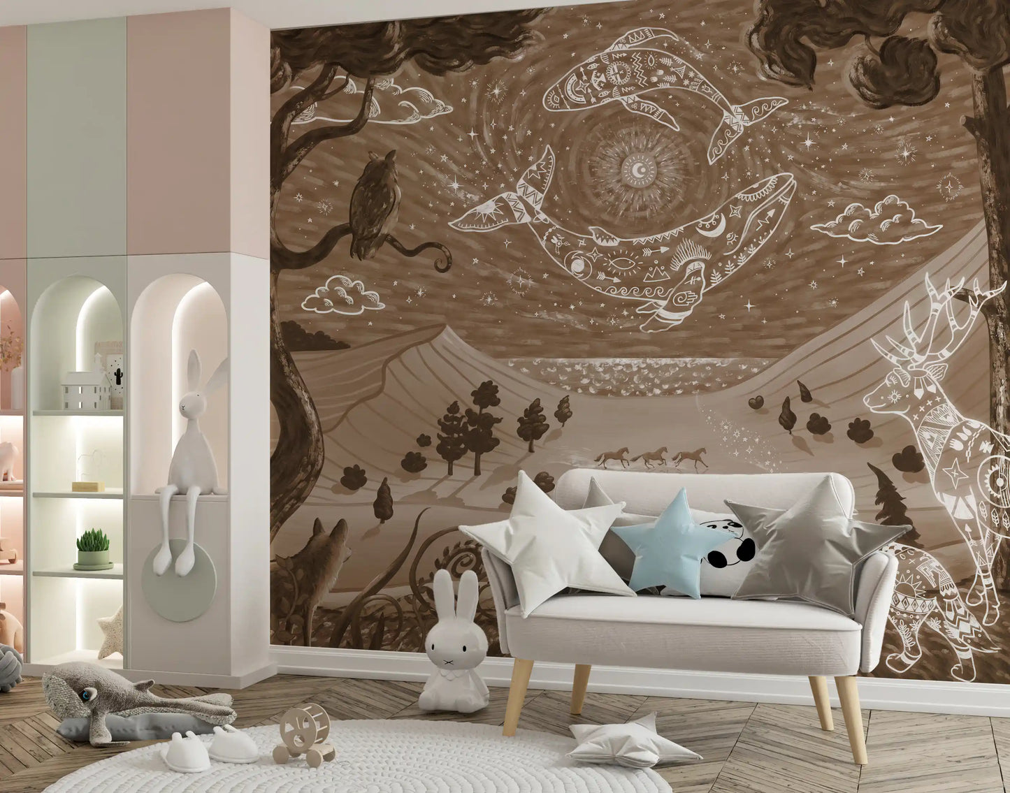 Spirit Night brun väggmålning