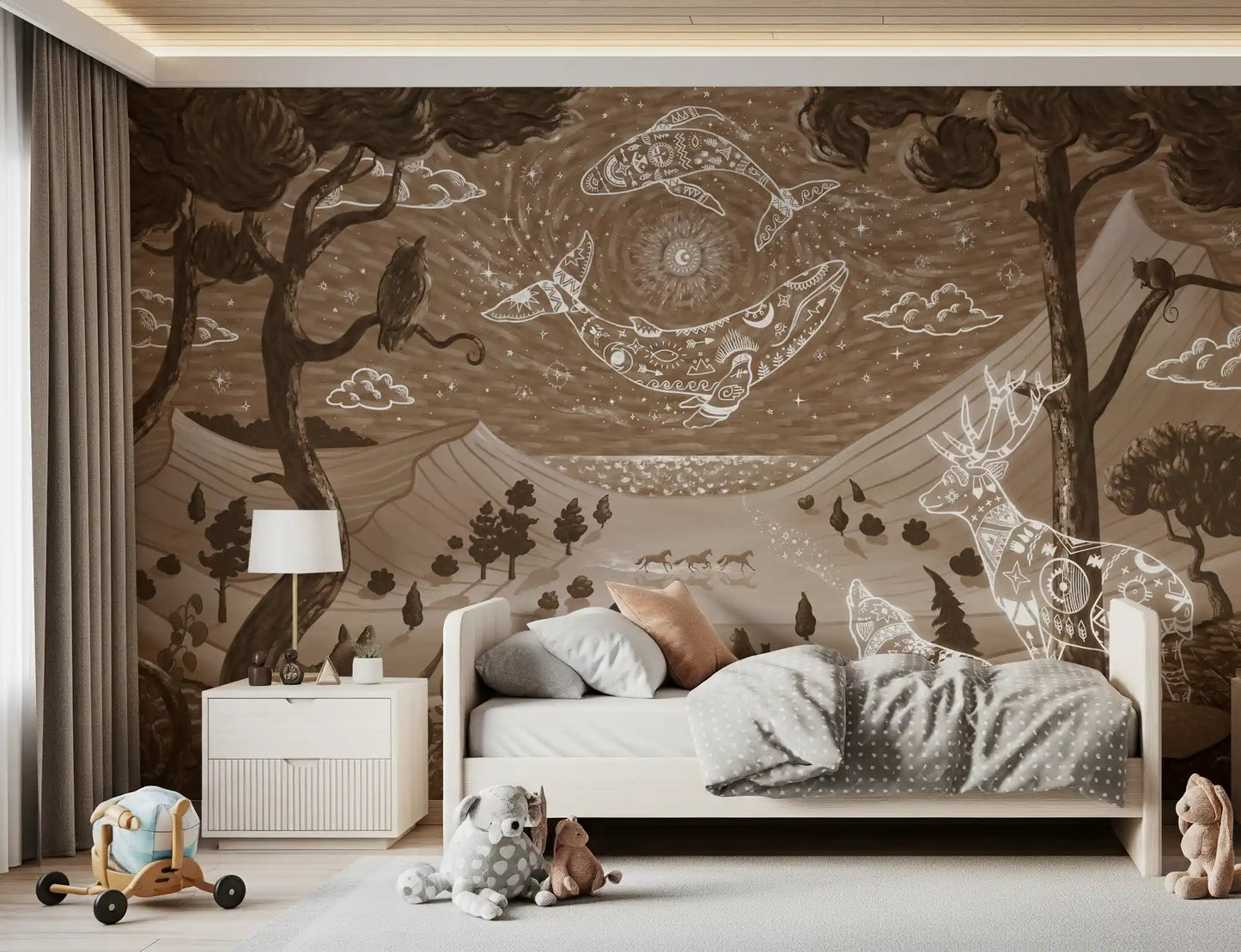 Spirit Night brun väggmålning