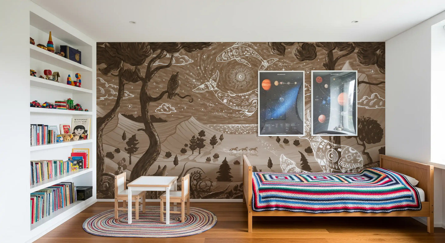 Spirit Night brun väggmålning