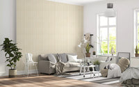 Minimal vertical stripe wallpaper with muted tones and canvas finish
