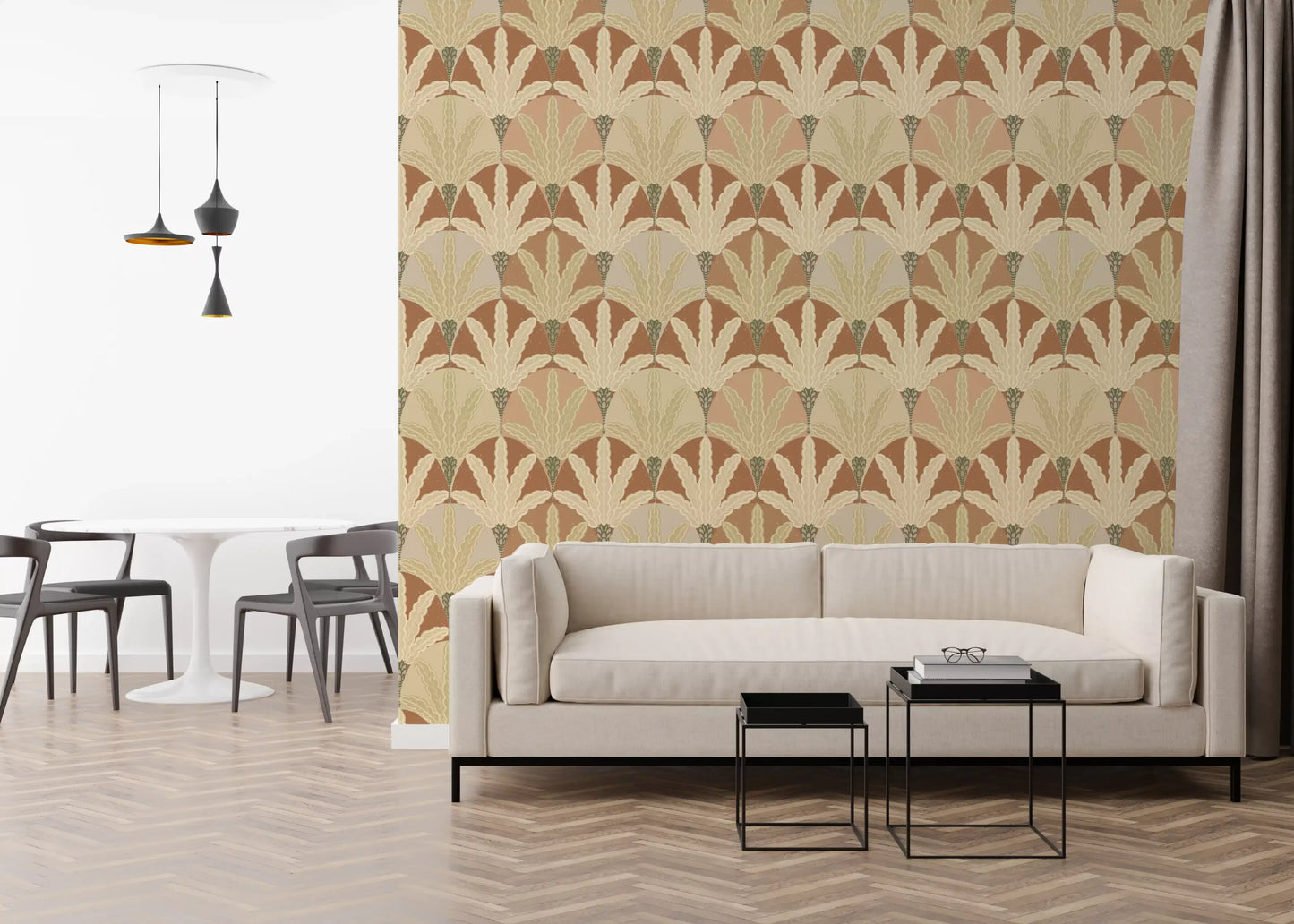 Earthy Fan Fronds Wallpaper⁠
