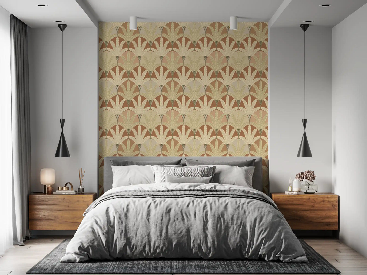 Earthy Fan Fronds Wallpaper⁠