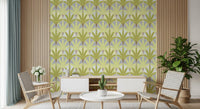 Living area appeal grows with verdant botanical wallpaper detail