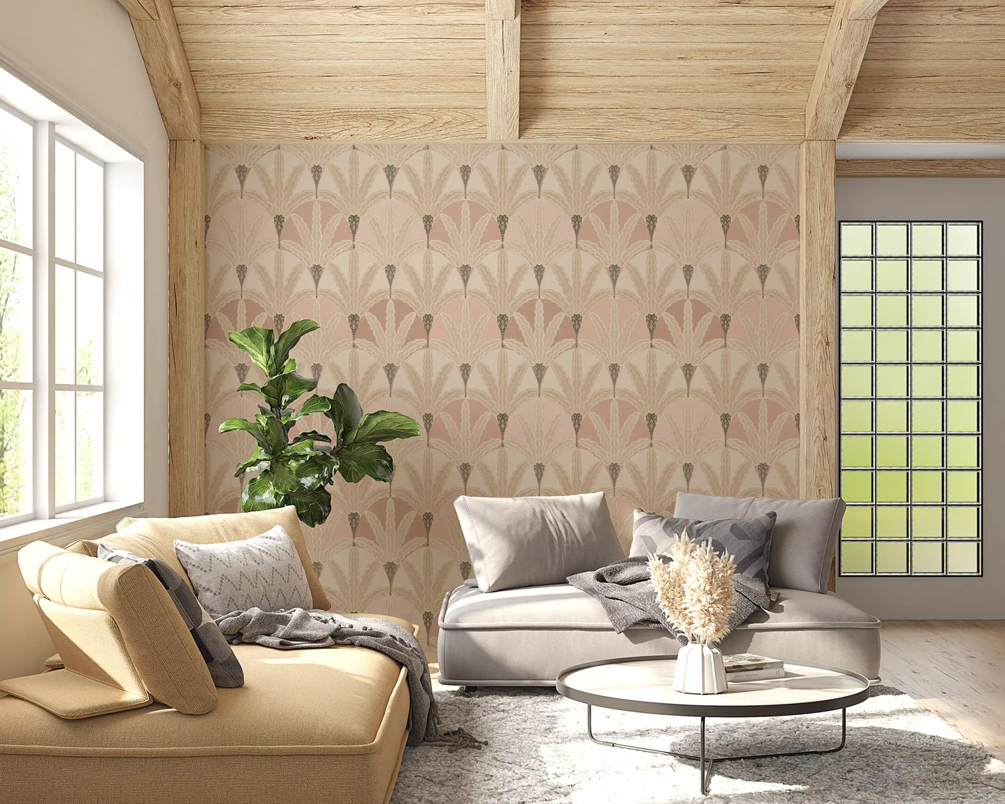 Blush Deco Laubtapete