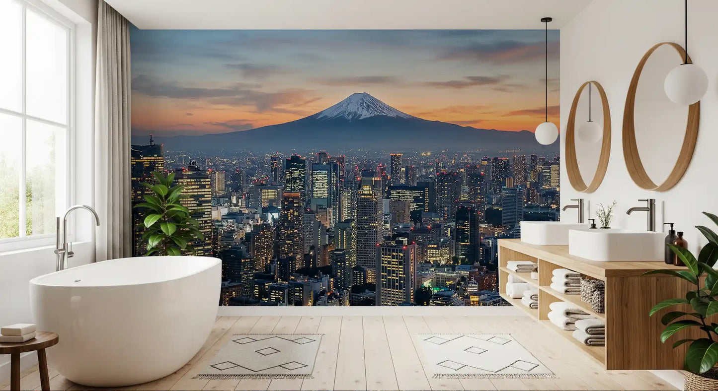 Tokyo & Fuji: Metropolitan Sunset Grandeur Wall Mural