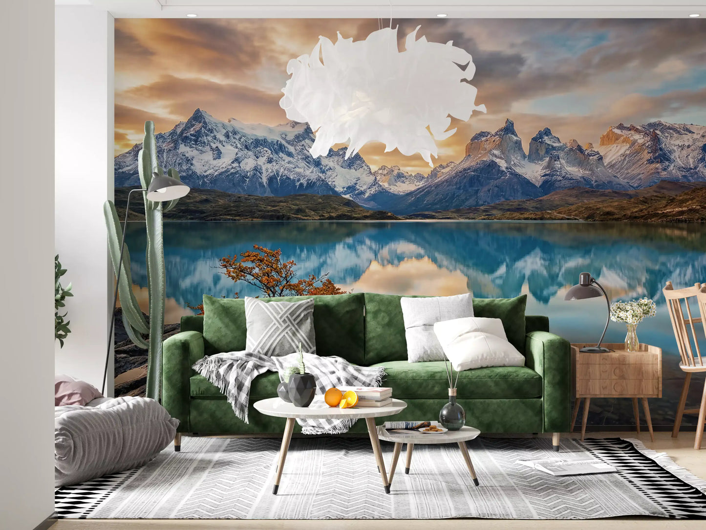 Patagonia Reflection: Autumn Peaks Wall Mural