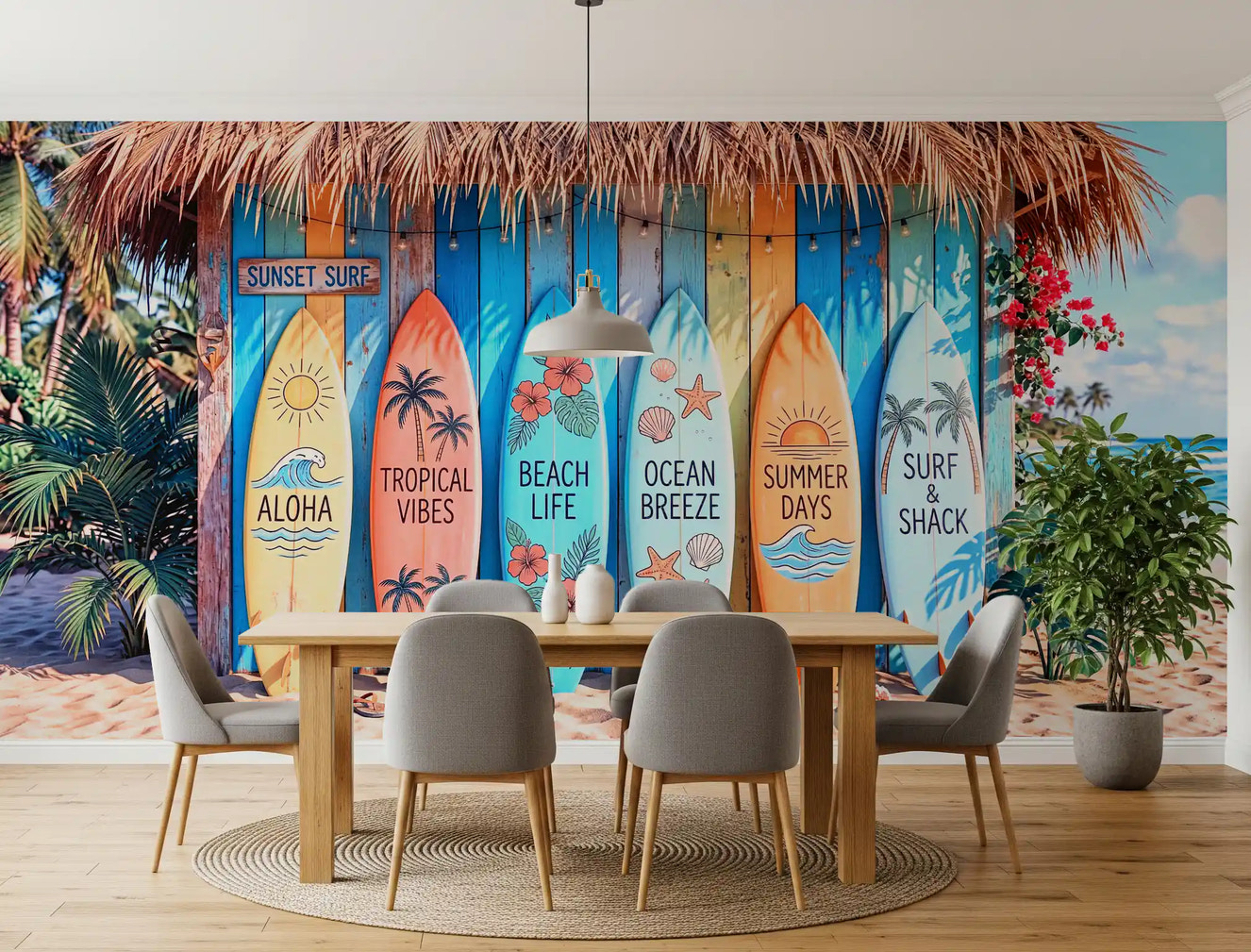 Pictură murală de perete Tropical Surf Shack Dreams