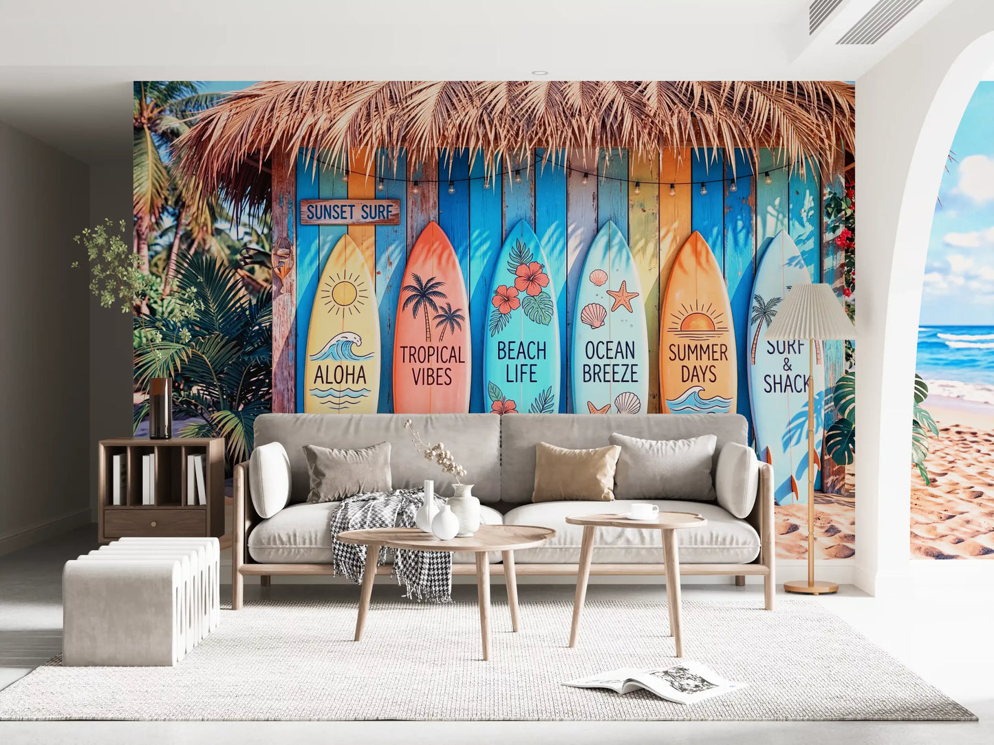 Tropical Surf Shack Dreams Wall Mural