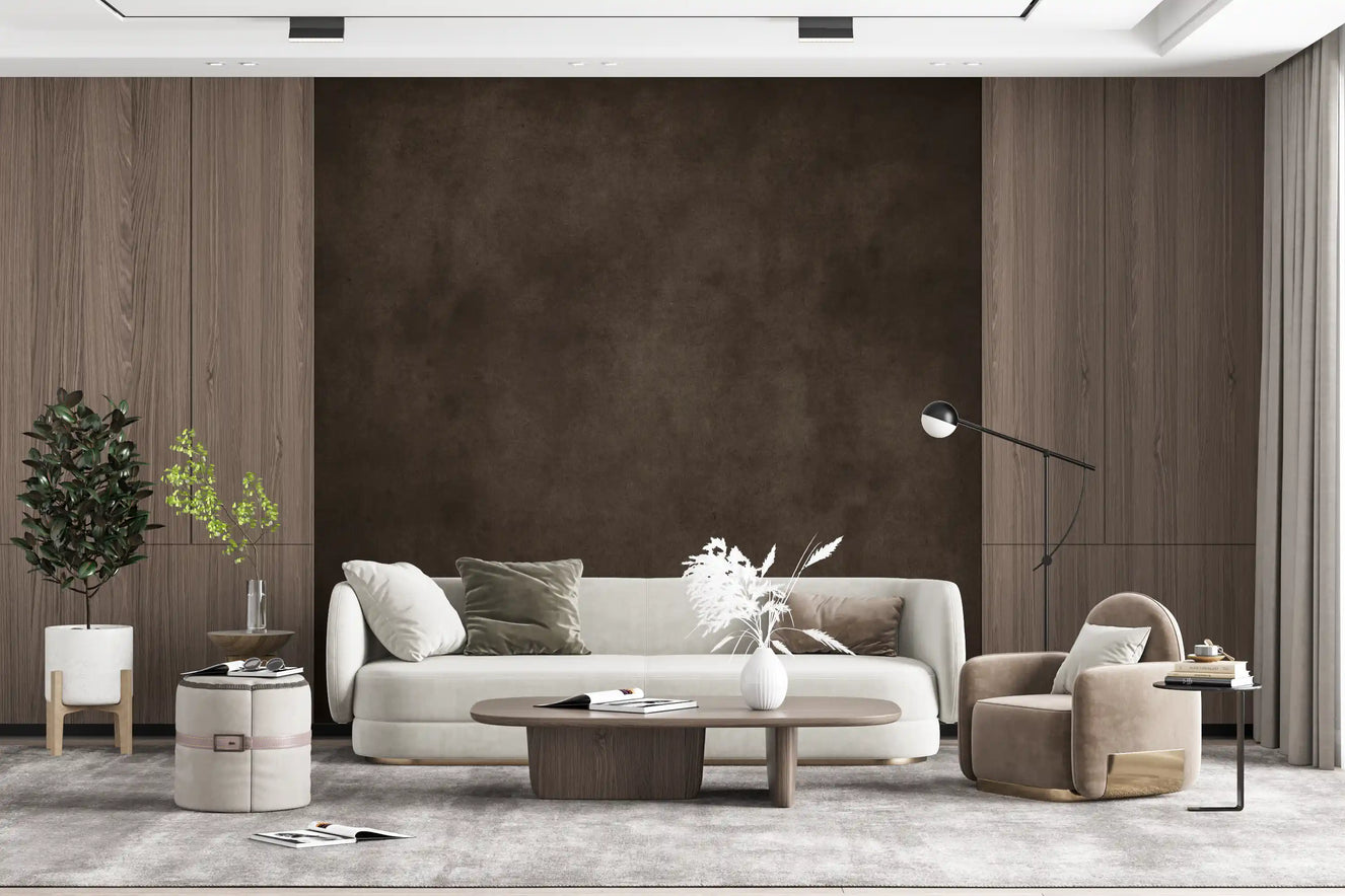 Dirty Paper Chocolate wall mural, dark brown texture wall mural in living room