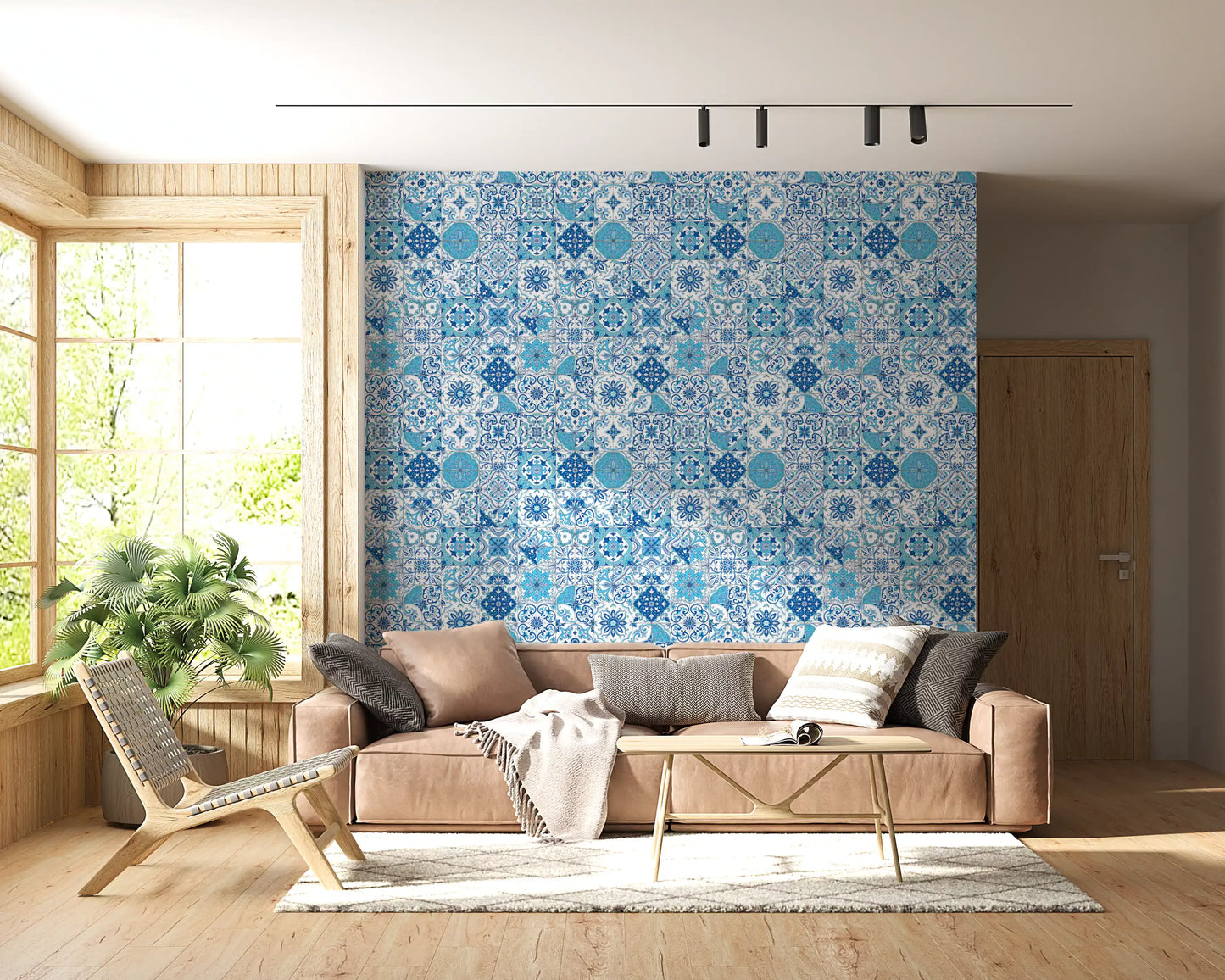 Mediterranean hues/ Azulejo tiles 2 Wallpaper⁠