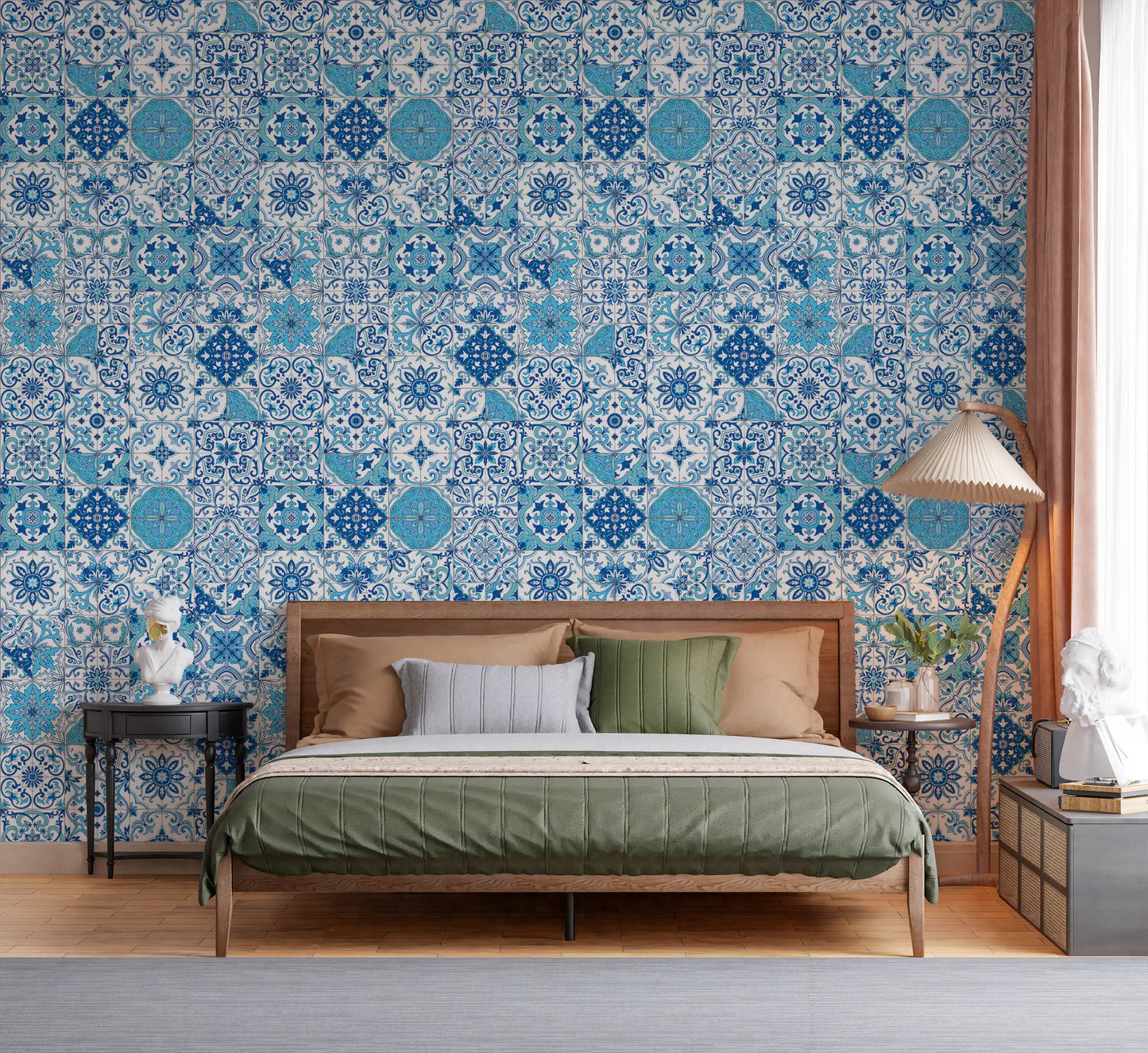 Mediterranean hues/ Azulejo tiles 2 Wallpaper⁠
