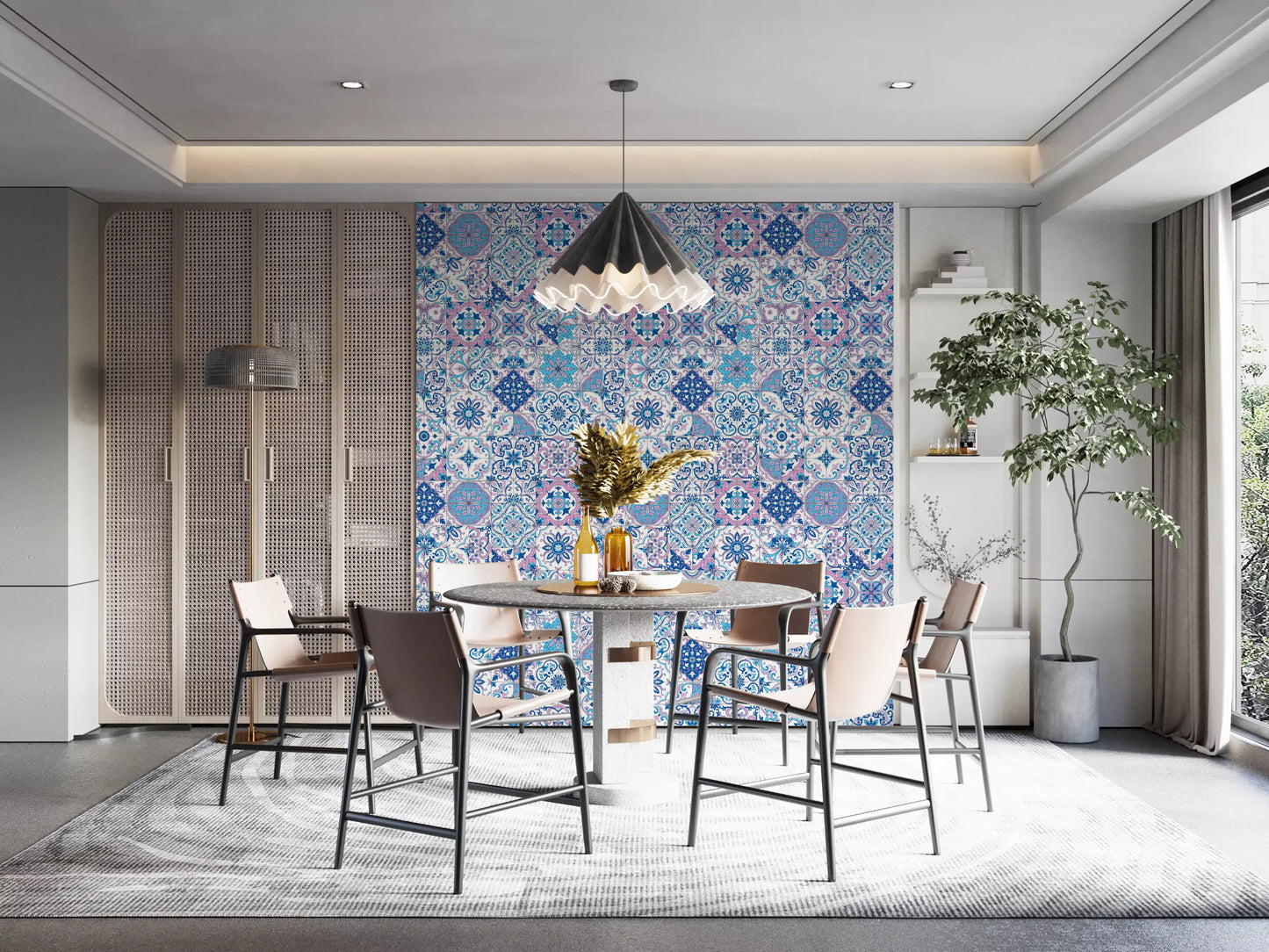 Mediterranean hues/ Azulejo tiles 3 Wallpaper⁠