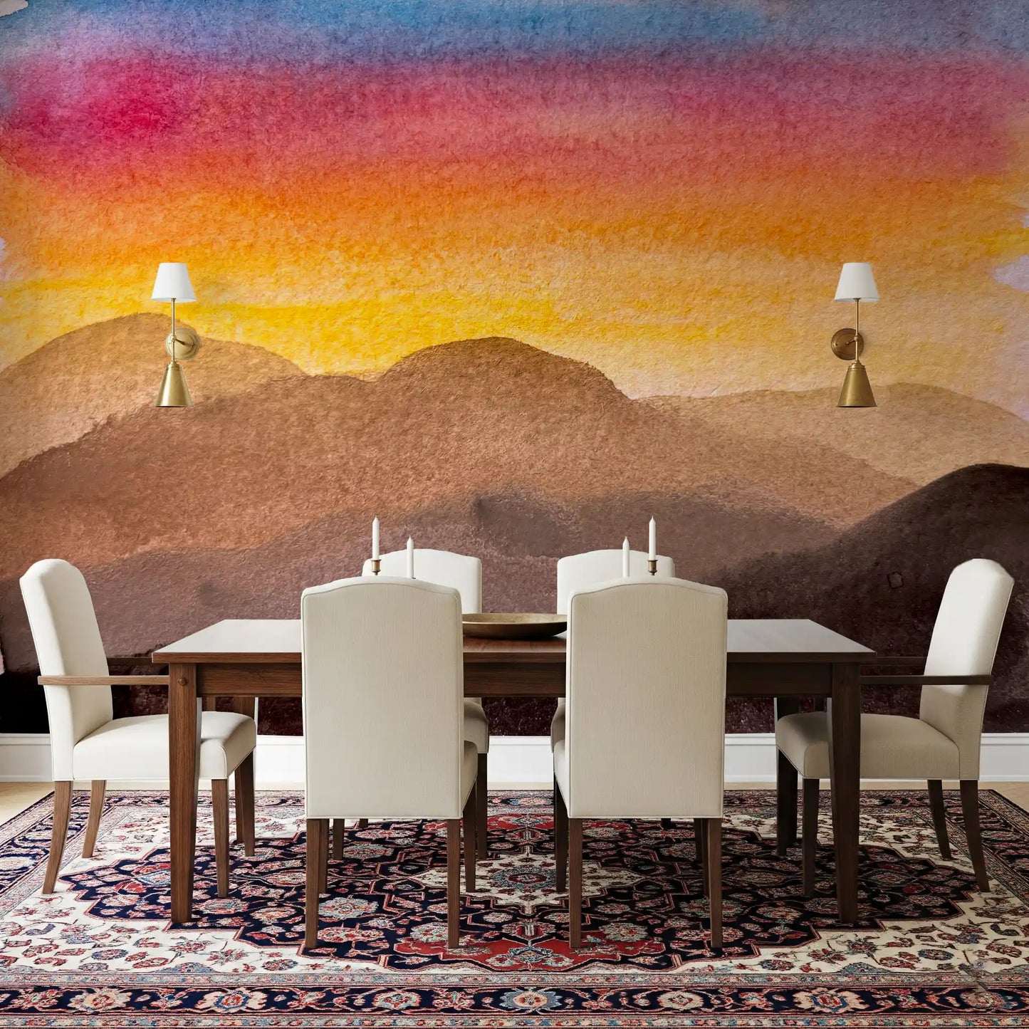 Mural de Pared Atardecer en Acuarela