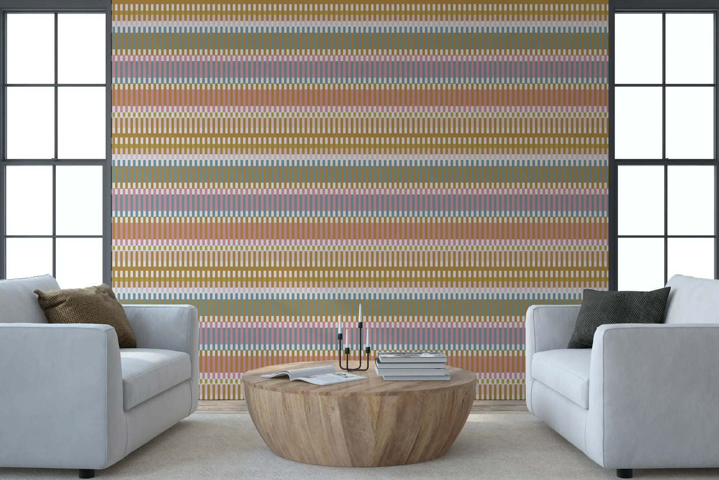 Retro Weefblokken Behang