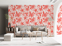 Minimal abstract wallpaper with coral tones and soft overlays