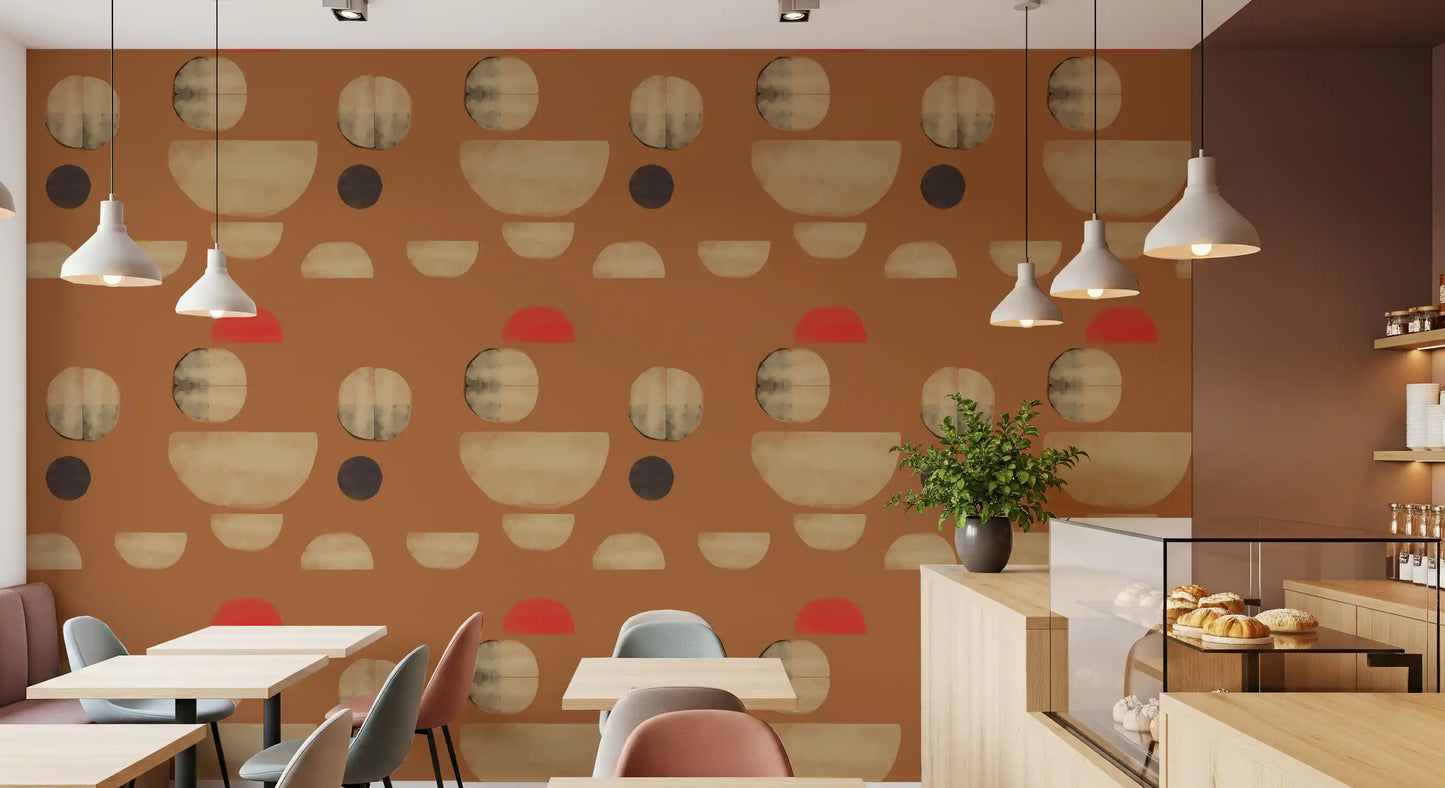 Terracotta Abstract Forms Wallpaper⁠