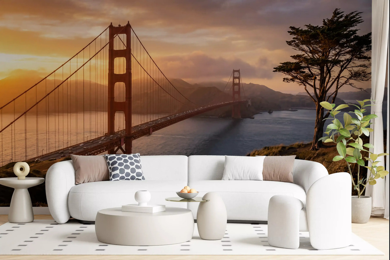 Golden Gate Sunset Vista Wall Mural
