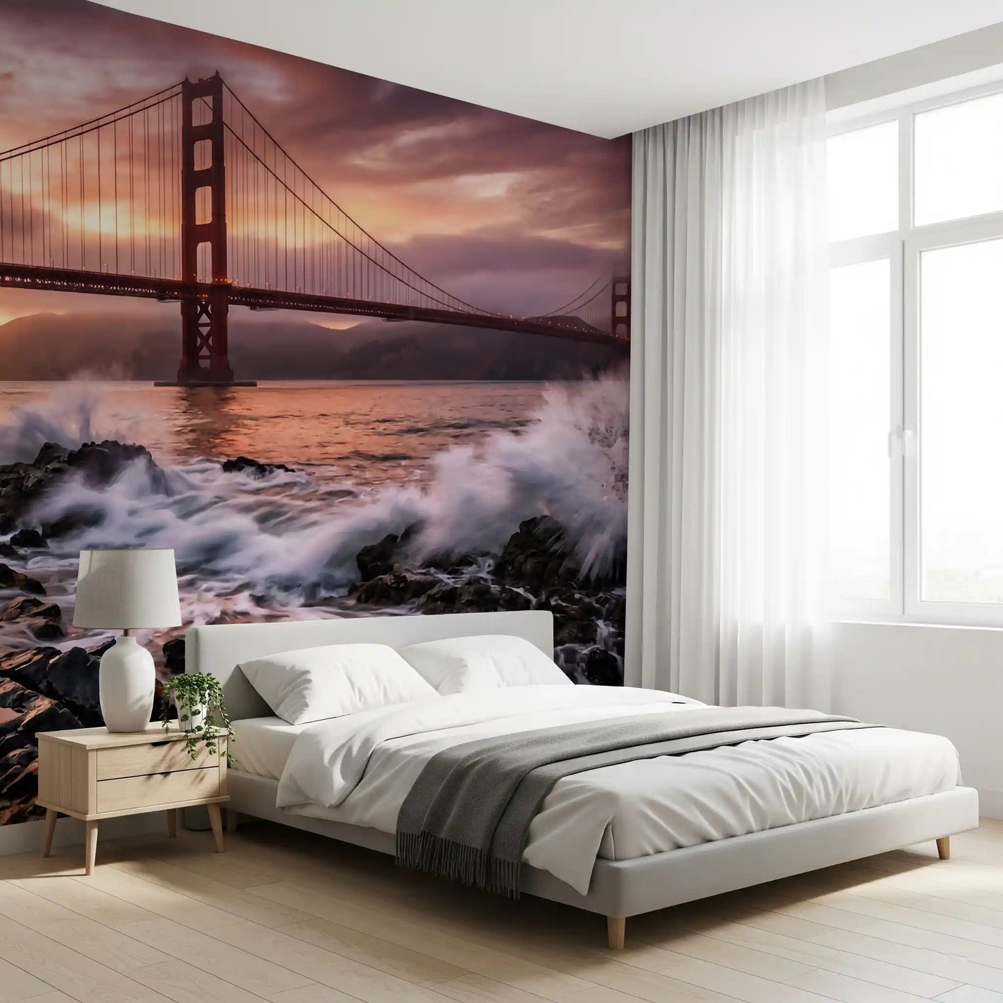 Golden Gate Sunset Serenade Wall Mural