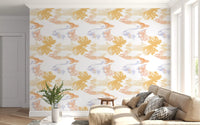 Lavado de Pastel Fluido wallpaper in soft orange blue and cream shades